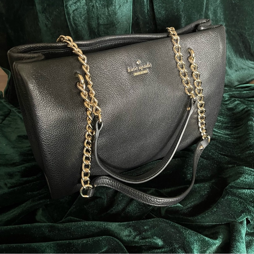 Kate Spade Black & Gold Phoebe Bag with Chain